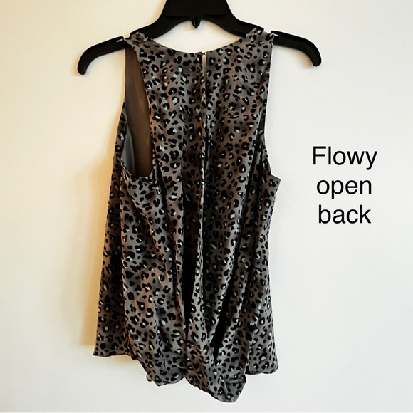 BNWOT 100% SILK REBECCA TAYLOR LEOPARD PRINT TANK TOP - Picture 3 of 9